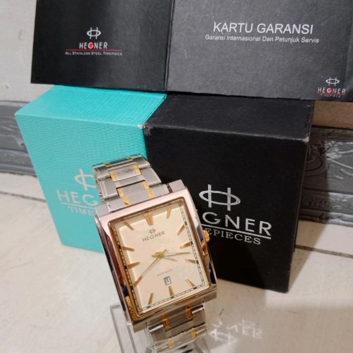 Dijual Murah Jam Tangan Pria Hegner 1597 G Dasar Kuning Original Bergaransi Resmi
