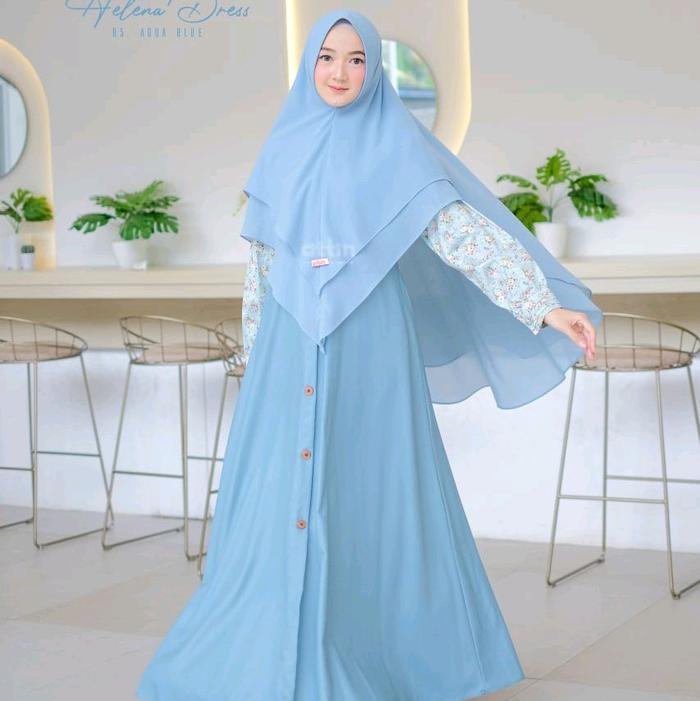 Helena Dress by Attin Gamis Muslimah Toyobo Terbaru Simpel Jumbo
