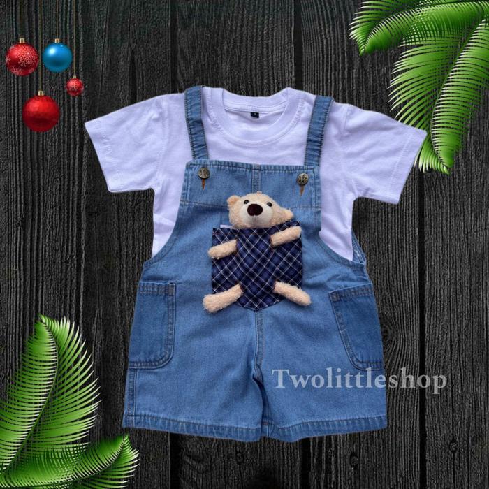 SETELAN OVERALL PENDEK BONEKA / BAJU KODOK BONEKA ANAK