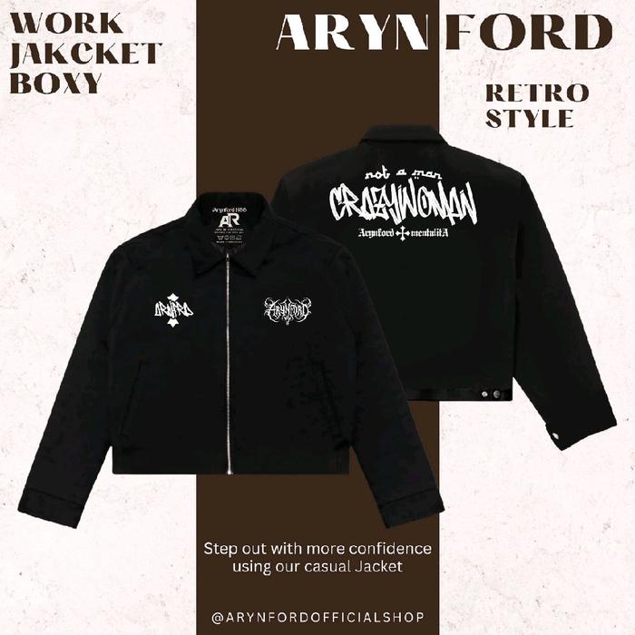 ARYNFORD - Work Jacket Boxy - Crazy women hitam Stylish