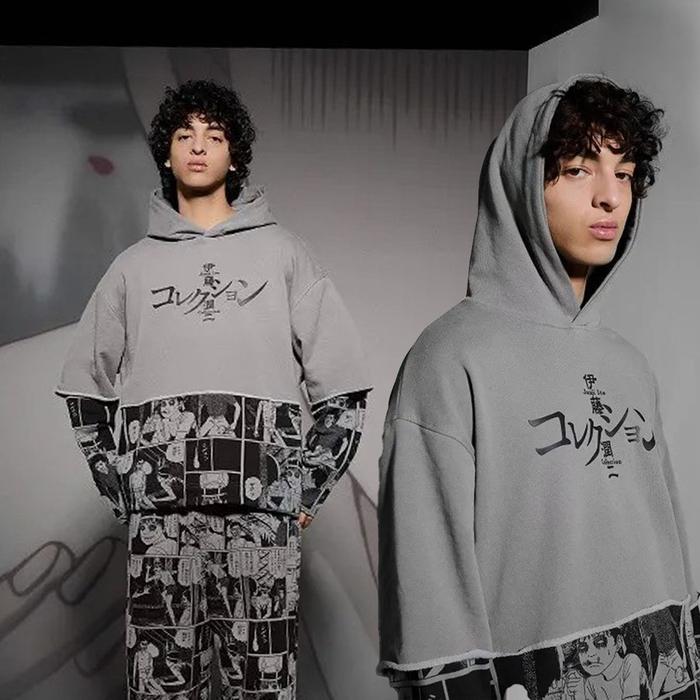 Hypestore Hoodie Pria Bershkka X Junji Ito -Gratisongkir