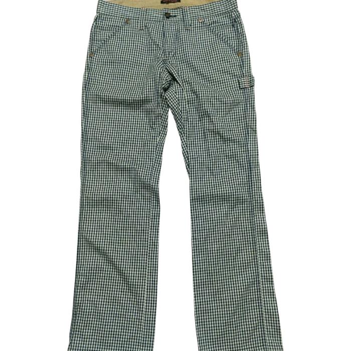 Blue Way Straight Gigngham Pants