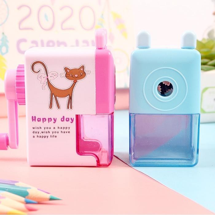 Rautan Pencil Putar Unik Serutan Rautan Serutan Pensil Putar Gaya Kartun Sharpener Rautan