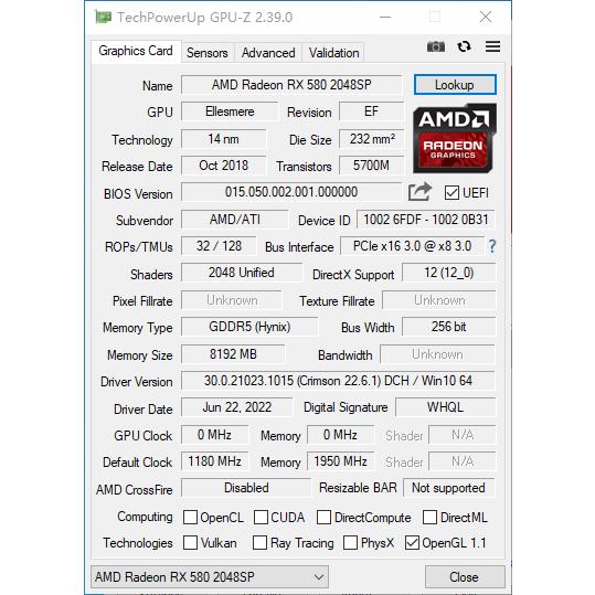 JIESHUO Graphics Card AMD RX 580 8G GDDR5 GPU rx580 8gb Video card