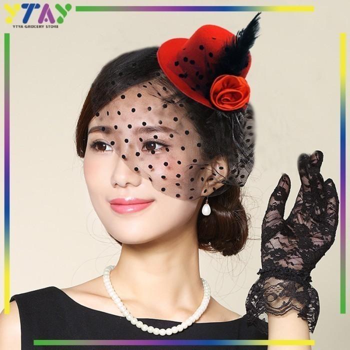 Jepit Topi Hiasan Rambut Jaring Topi Fascinator Fascinator Hat Wedding  Topi Kecil Hiasan Kepala Jep