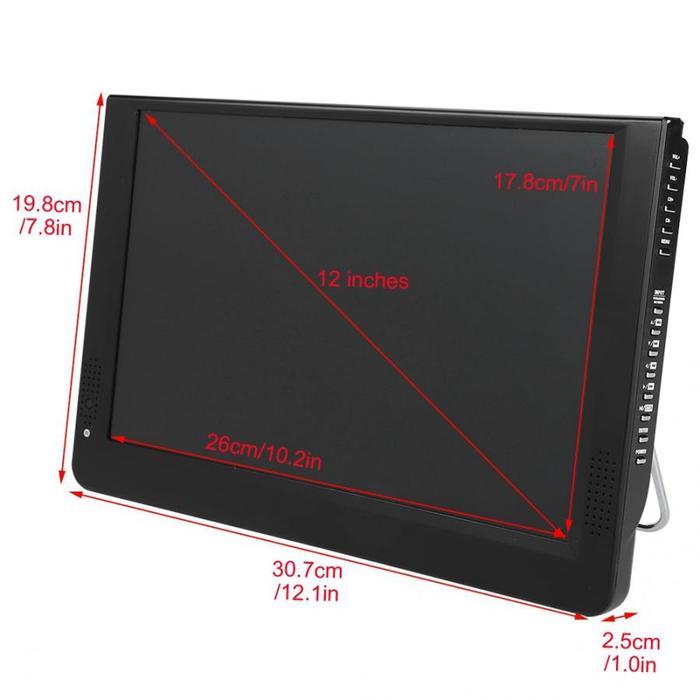 Leadstar D12 12 Inch Portable Mobile Mini Digital Tv With Isdb-T Dvb T2 Atsc H265 Hevc 1280*800 Tf C
