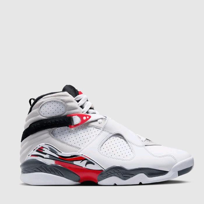 NIKE MEN'S SHOES- NIKE AIR JORDAN 8 RETRO  - WHITE/BLACK-TRUE RED