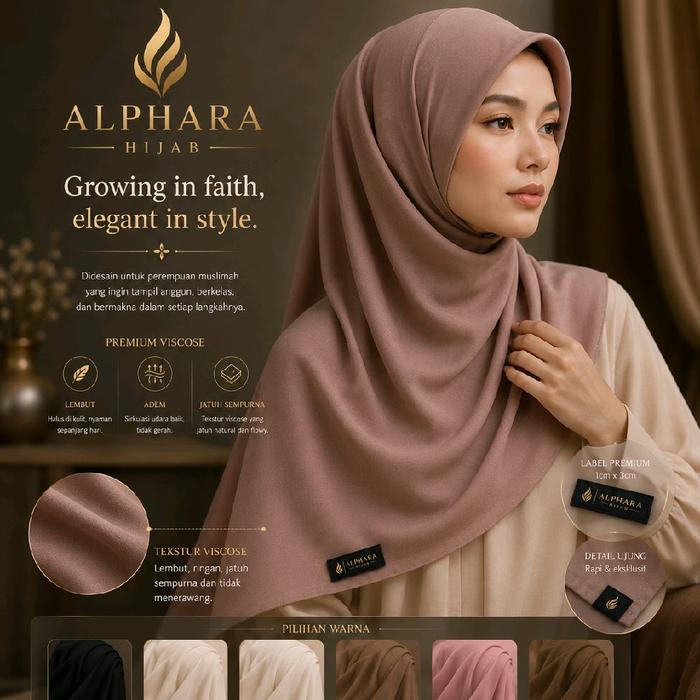 Alphara Hijab - Pashmina Viscose Textured Premium / Jilbab Pasmina Premium Viscose Lembut & Adem