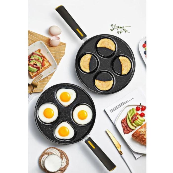 Teflon 4 Lubang Pan Penggorengan Telur Lubang 4 Serbaguna Anti Lengket