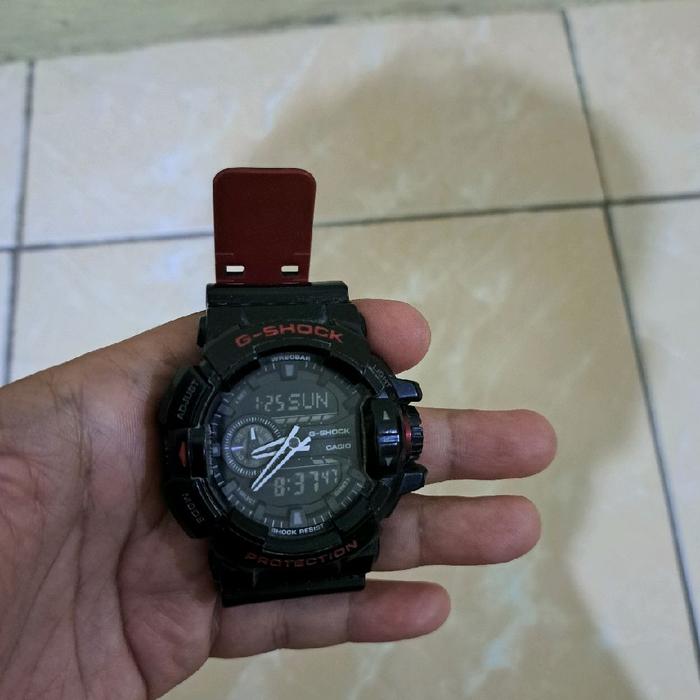 G-Shock GA 400 Second Jam Tangan Pria G-Shock Tali Kulit Hitam Digital Multifunction untuk Outdoor A