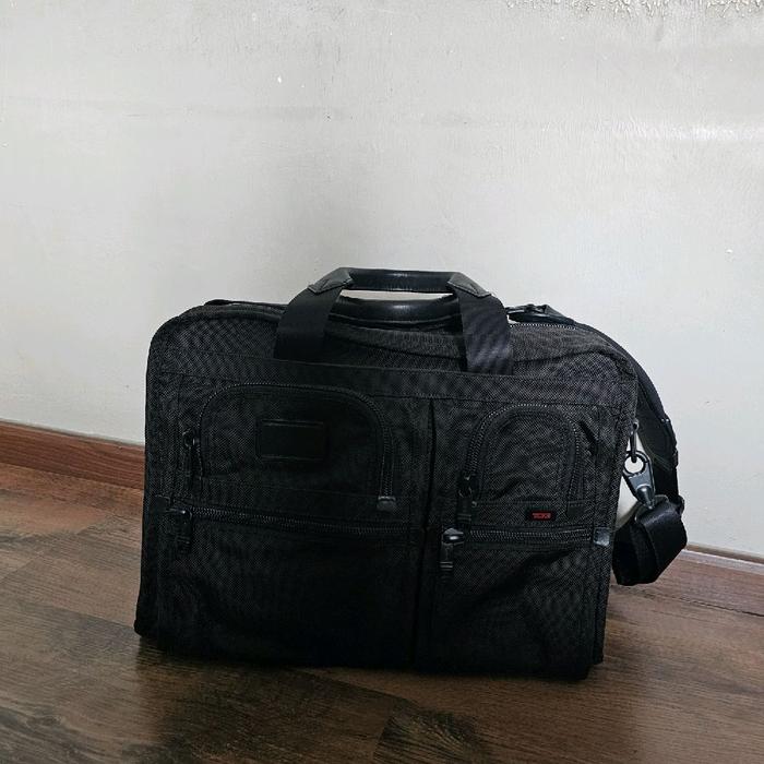 Tumi Alpha black nylon laptop briefcase pilot bag