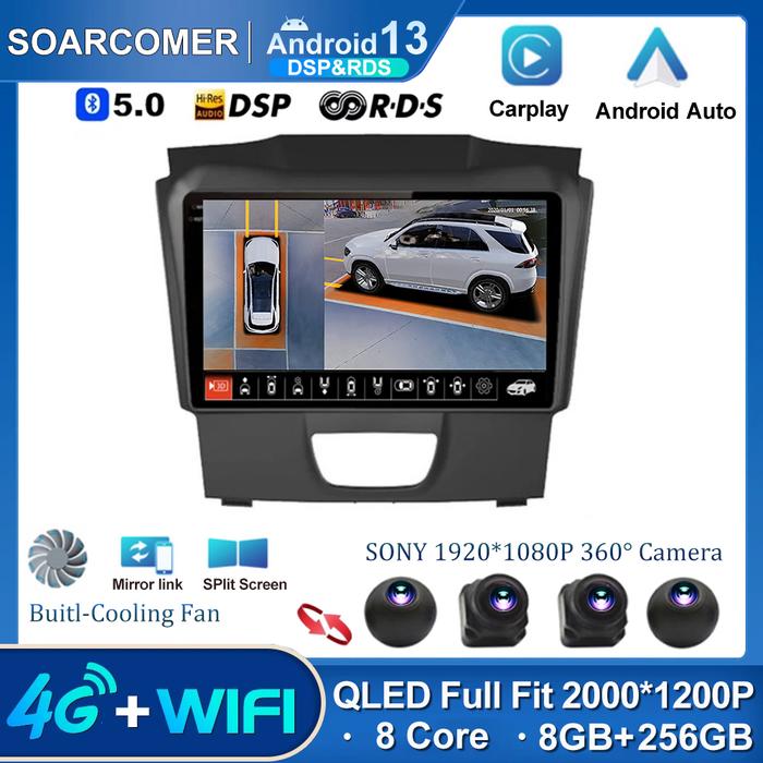 Car Radio RDS DSP Touch Screen Android 13 For Isuzu DMAX 2015 - 2019