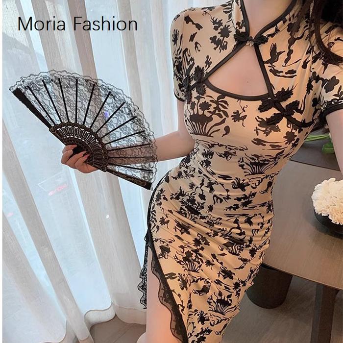 Moria Qz112 Dress Wanita Lengan Pendek Pakaian Wanita Desain Longgar Dan Tipis Warna Solid Rok T-Shi