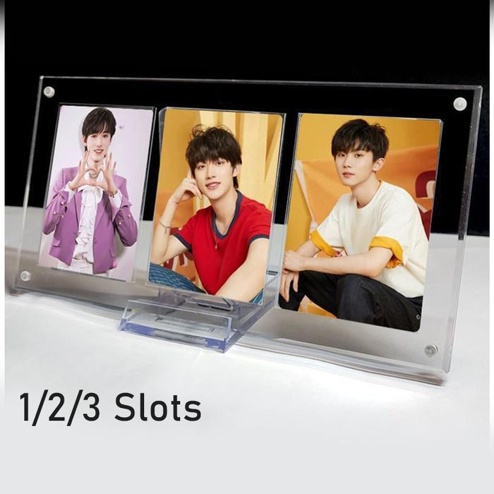 Frame Foto Photocard Akrilik Acrylic Display Frame BTS Untuk 1/2/3 Slot Photocard Bingkai