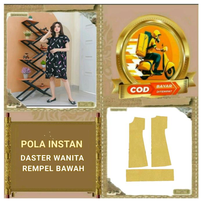 Pola Instan Daster Wanita Rempel Bawah - Pola murah - Daster wanita - Pola jahit