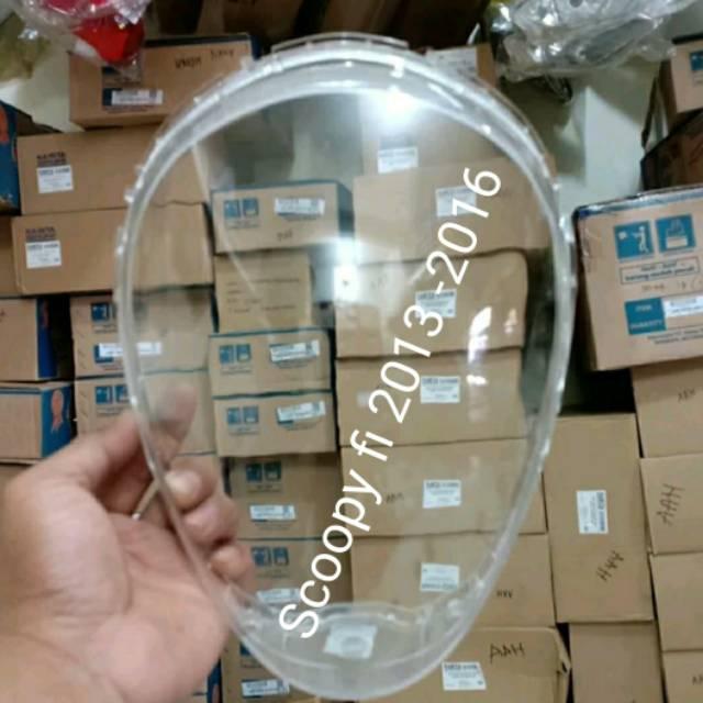 Cms. Mika kaca lampu depan Honda Scoopy fi 2013 2014 2015 2016 Merk Win