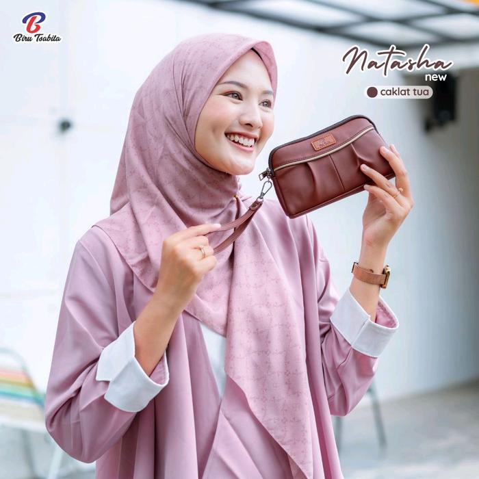 GFR - Natasha New By Biru Tsabita Pouch simpel/murah muat make up/hp bahan chocoly anti air Pink Hit