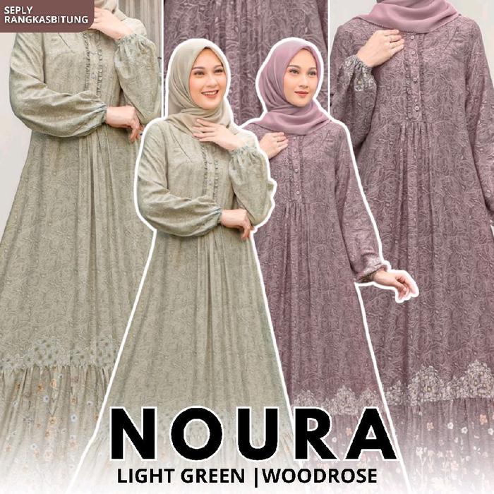 Seply Noura 06, Gamis Seply Terbaru, Gamis Motif, Gamis Rayon, Gamis Seply