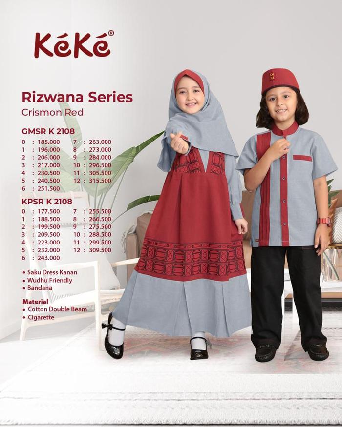 GAMIS ANAK DAN KOKO ANAK RIZWANA SERIES BY KEKE