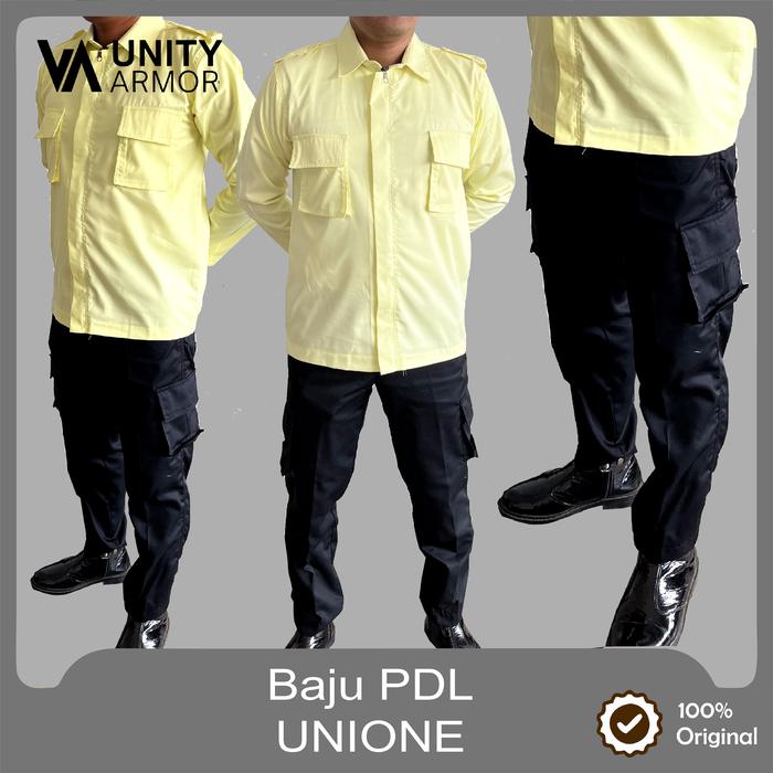 Baju PDL Krem Resleting dan Celana Hitam PDL untuk Pria - Safety