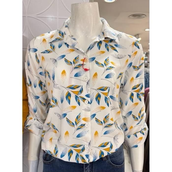 AKO ATASAN KEMEJA WANITA MOTIF BAHAN KATUN RAYON ORIGINAL MATAHARI