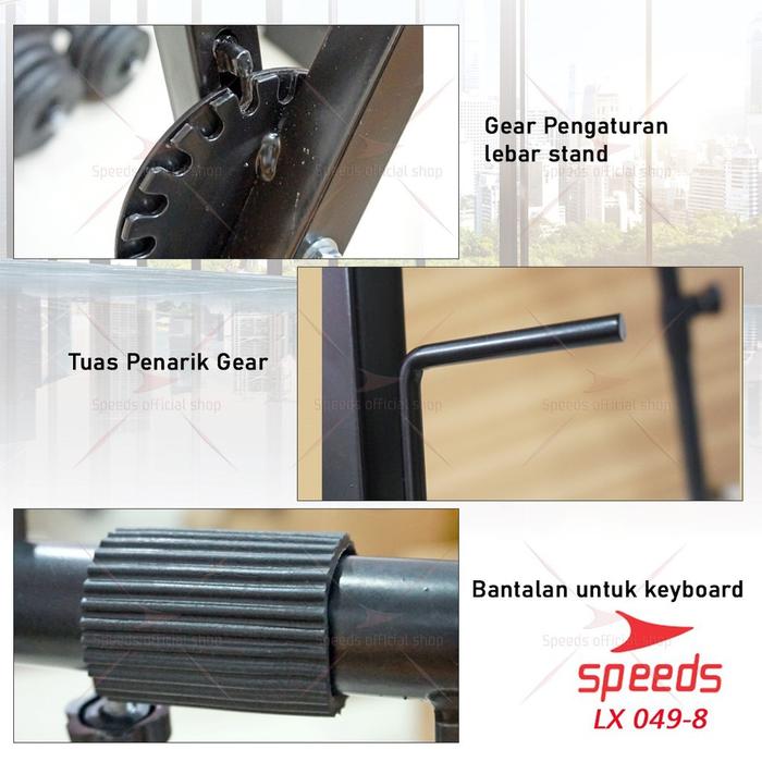 SPEEDS Alat Musik Stand Keyboard Double Untuk Semua Piano Anak Anak Lipat Portable 049-8