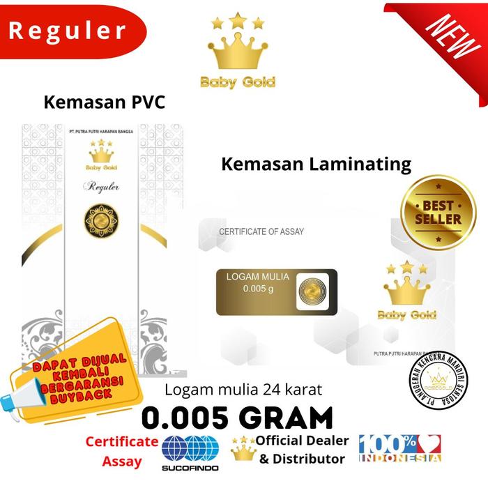 EMAS MINI BABYGOLD 0.005 GRAM LOGAM MULIA ASLI