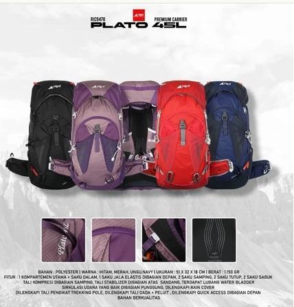 tas carrier Arei Plato 45L | Raincover | original arei outdoorgear