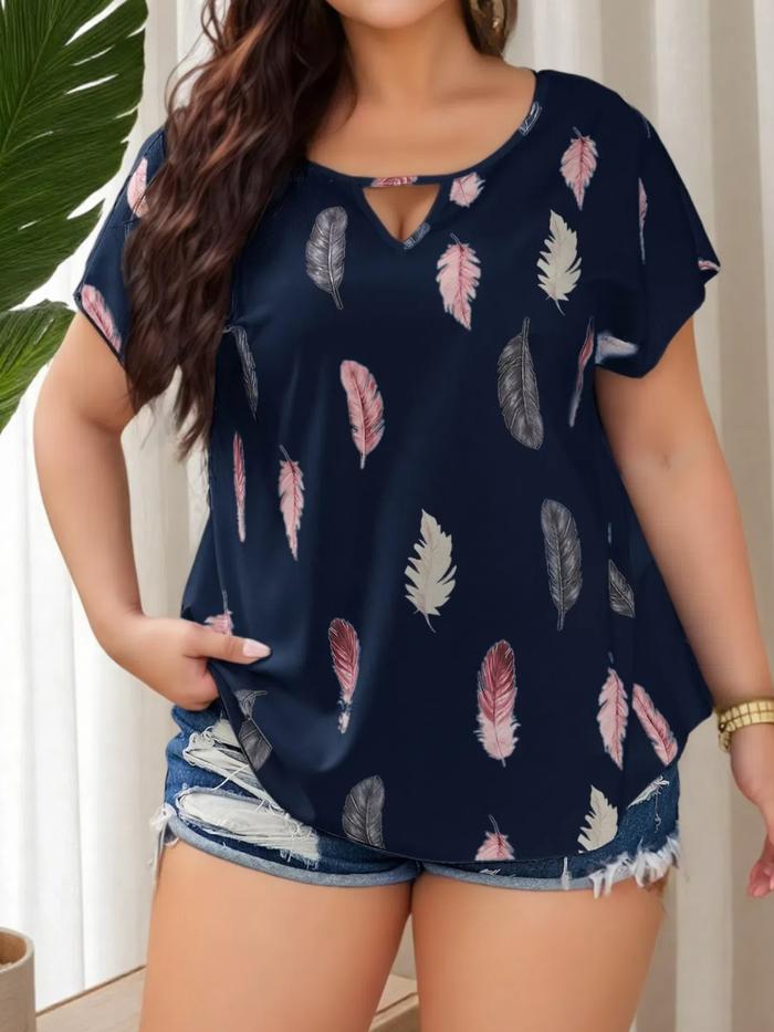 Women's plus size special loose casual top shirt short sleeved spring and autumn popular women's clo