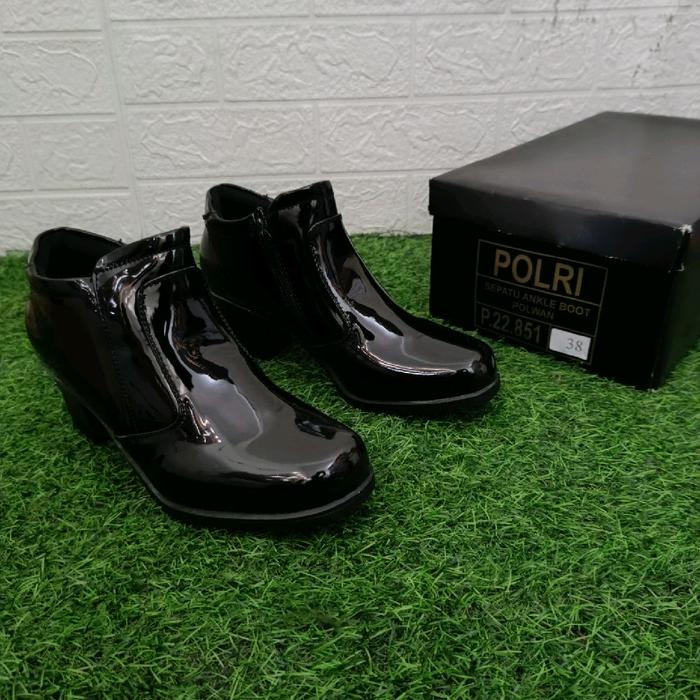 Sepatu Ankle Boot Polwan Jatah POLRI / Sepatu Ankle Boot Polwan / Sepatu Polwan