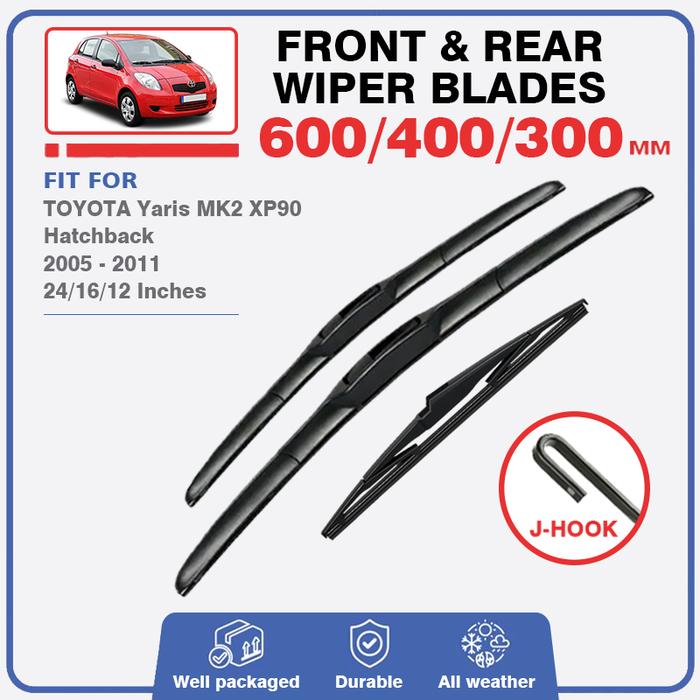 Wiper Blades For TOYOTA Yaris MK2 XP90 2005 - 2011 Hatchback Front
