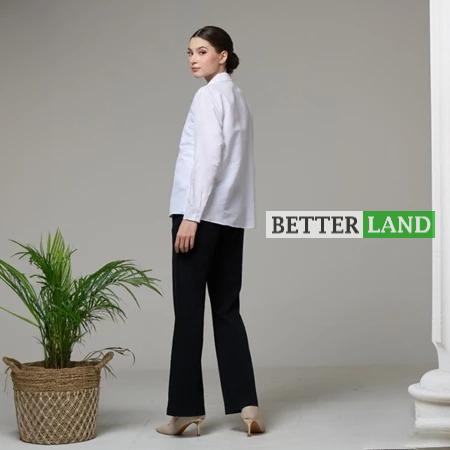 [BARU] Kemeja Wanita Model Lengan Panjang Saku Satu Bahan Fine Woven Poly Cotton Tebal