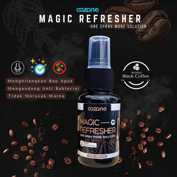 Magic Refresher varian Black Coffee I OOZONE - Parfum penyegar penghilang bau apek Helm dan sepatu