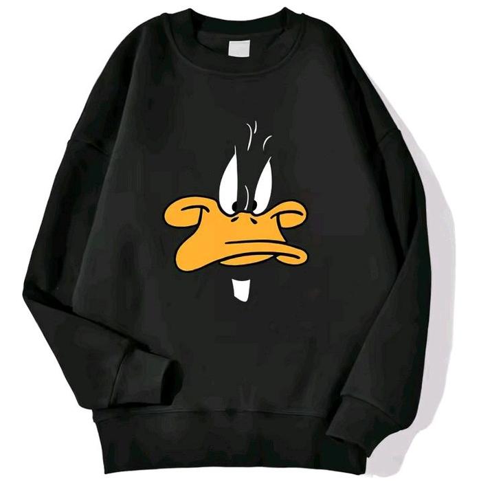 Jaket Sweater Motif Donal Bebek Bahan Cotton Flecee Tebal Kekinian Size S hingga 4XL Uniseks untuk P