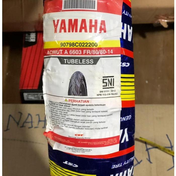 BAN LUAR ACIMUT TUBELESS 6603 FR 80/80-14 YAMAHA MIO Z 100% ORIGINAL YAMAHA GENUINE PART MODEL 90798