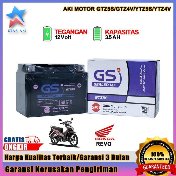 Aki Motor GTZ5S Honda Absolute Revo Fit Aki Kering Accu Kering MF GTZ5S 12V 5Ah