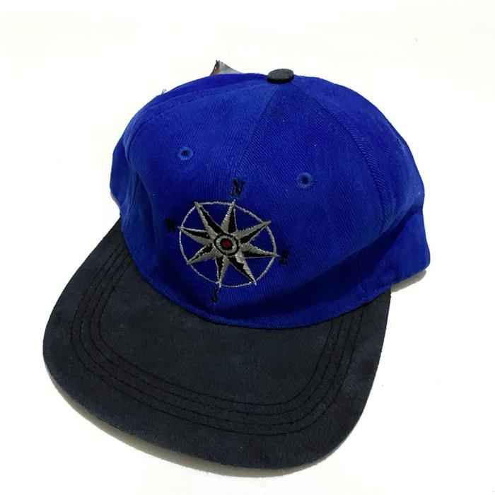 Vintage 1997 Marlboro Unlimited Gear Compass Hat Biru OSFA BNWT