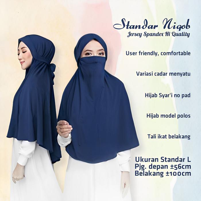Hijab t Niqob Jumbo & Standar / Hijab Syar'i Cadar Jersey Jumbo / Kerudung Khimar Cadar Niqob Jilbab
