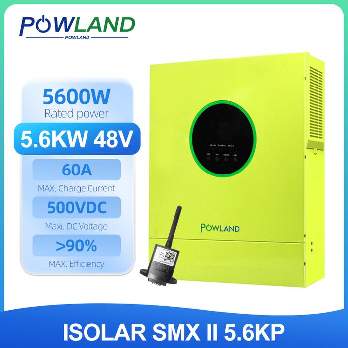 POWLAND 3600W 5600W Hybrid Solar Inverter 48V 220V 80A MPPT Charger