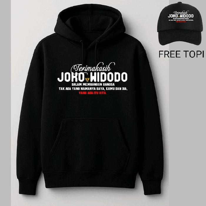 Hoodie Pria Wanita Premium | Hoodie Tebal Fleece | Jaket Sweater terimakasih pak Jokowi dodo Unisex 