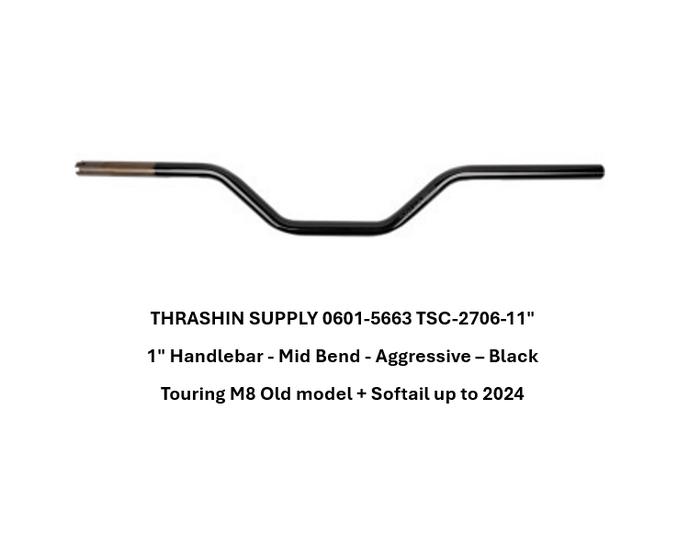 THRASHIN SUPPLY PART NO.0601-5663 Handlebar TBW 1" Mid Bend Aggressive Black RISE 4 inch width 32 in