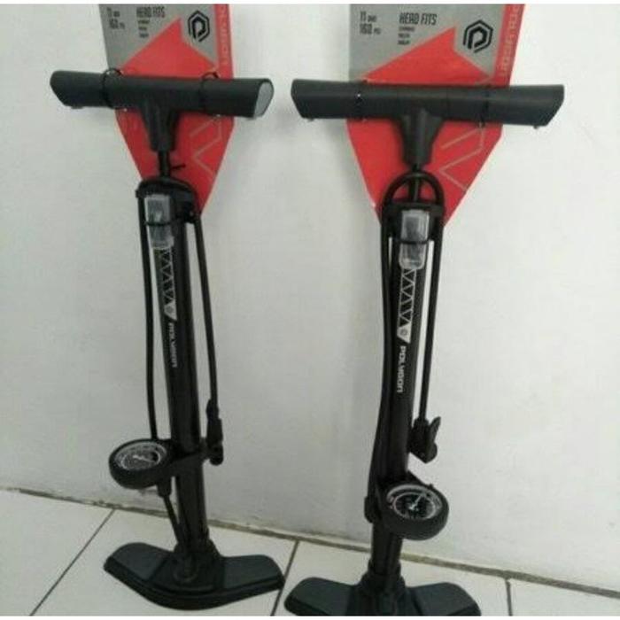 Pompa lantai Polygon poligon floor pump dual dobel high pressure Twin Valve 160 Psi bisa buat sepeda
