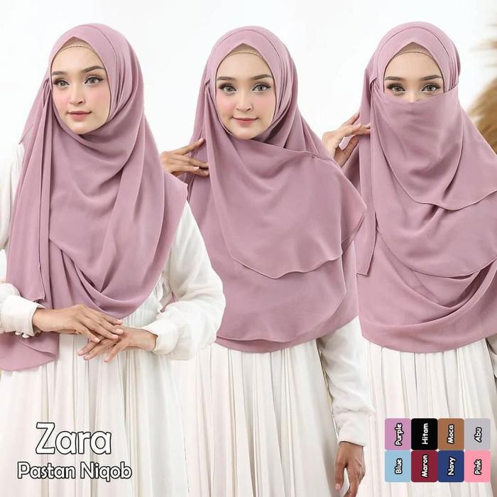 Jilbab Instan Hijab Instant Pastan Niqob Zara Hijab Instan Cadar Bahan Ceruty Babydoll Adem Jatuh St