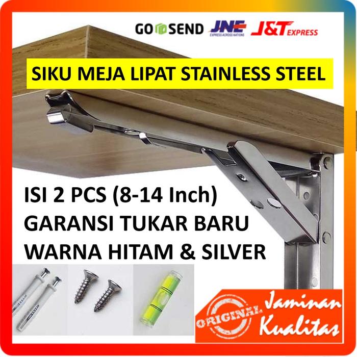 Engsel Meja lipat Dinding Stainless Stell max 65 Kg / Engsel Siku Meja lipat Dinding anti karat