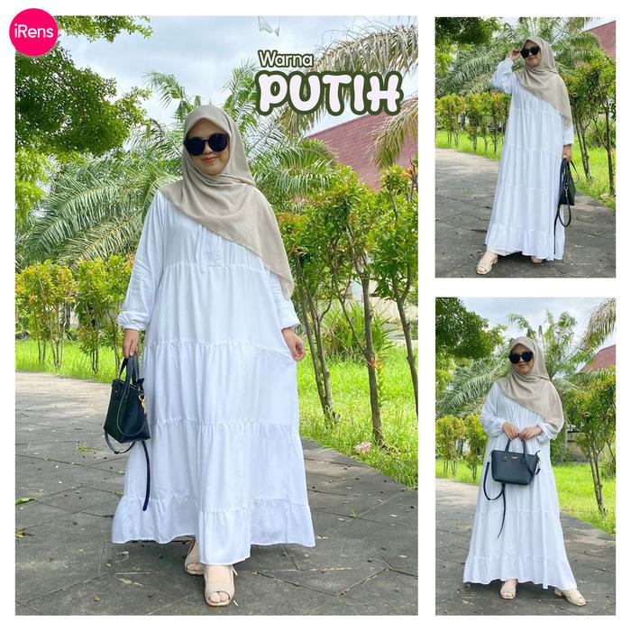 Gamis Midi Dress Polos Jumbo Busui Wudhu Friendly Adem Nyaman Untuk Harian Memasak Anatar Jemput Ana