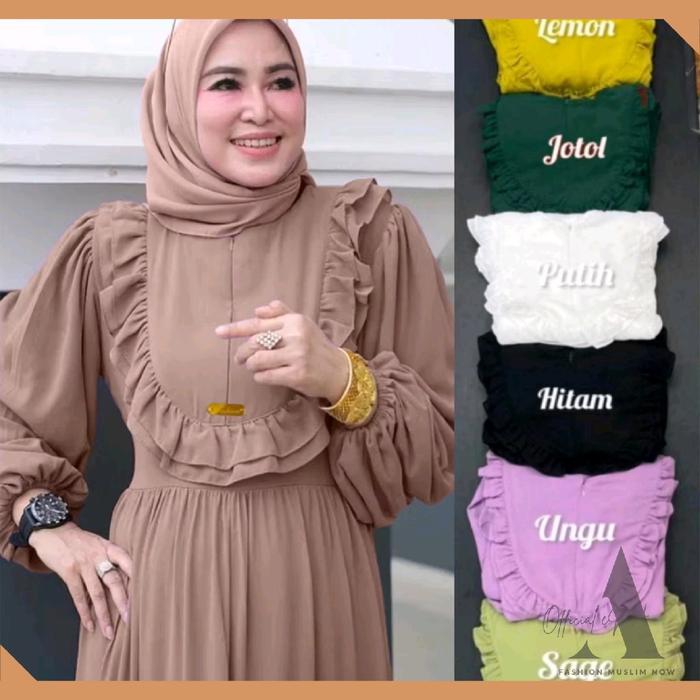 005 Gamis Wanita Rempel Susun  -  Gamis Crinkle Jumbo Ld 130 - Gamis Rempel Canda Susun gamis maroko