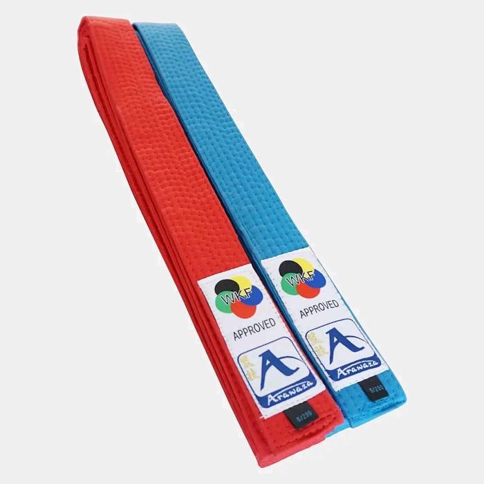 sabuk karate arawaza kata japanese style deluxe Biru Merah