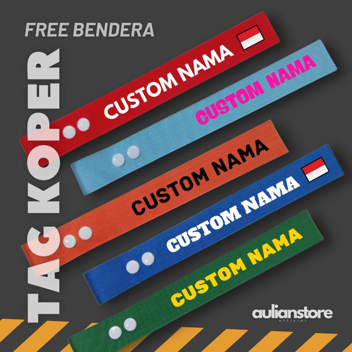 Tag Koper Luggage Tag Bag Tag Gantungan Koper Tas Custom Nama Sablon Untuk Haji Umrah Traveling AS01