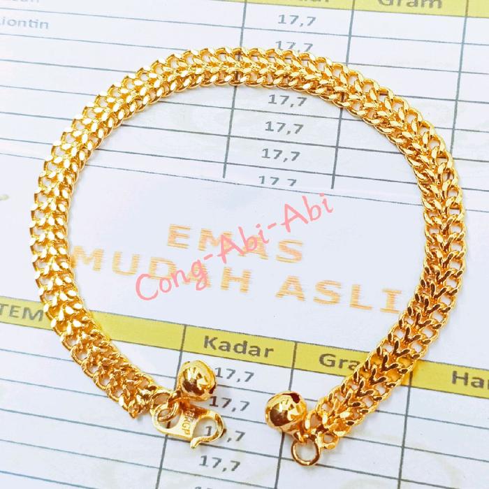 emas mudah free surat Gelang Tangan Motif tikar lapis emas mudah 24k