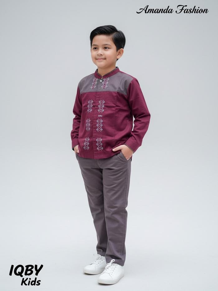 Koko Iqby Panjang Katun Twill Premium 0-7 (BORDIR DAN KOMBINASI RANDOM) gamis anak